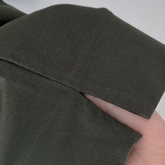 Eileen Fisher Slim Ankle Pant washable Stretch Crepe olive green - Picture 9 of 11